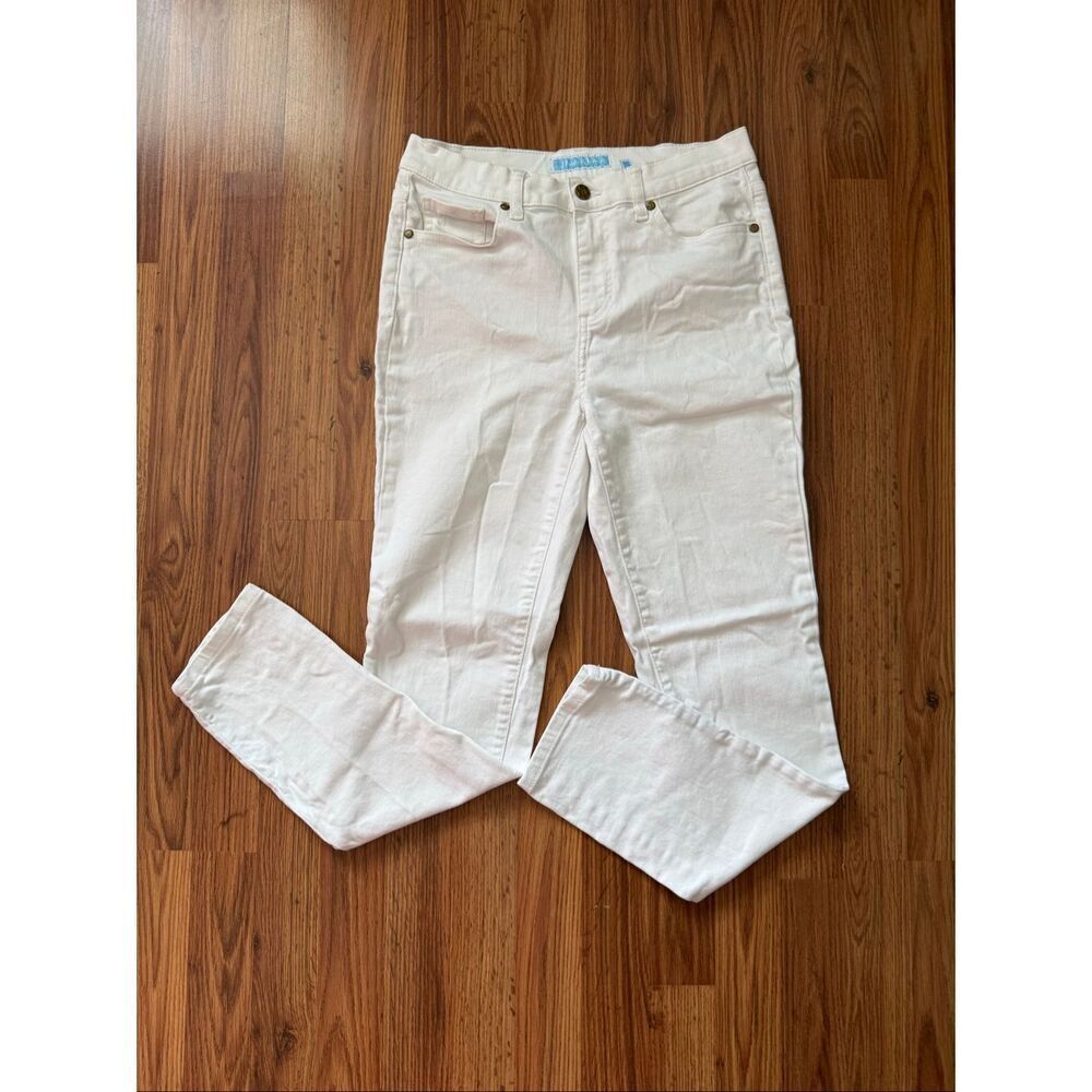 Draper James Women's Zip-fly High Rise Tootsie  Skinny Jeans White Size 28 NWOT